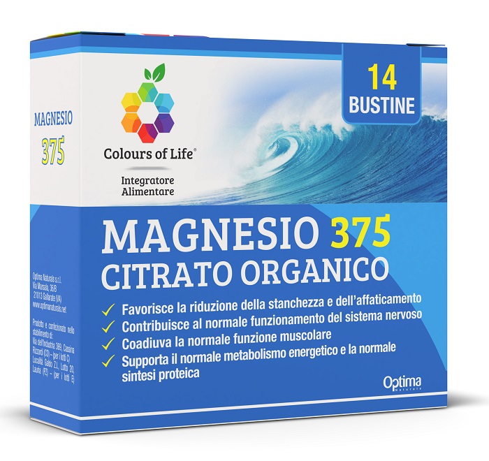 COLOURS OF LIFE MAGNESIO 375 CITRATO ORGANICO 14 BUSTINE DA 4 G - Farmadillo