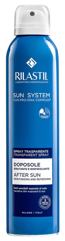 RILASTIL SUN SYSTEM DOPOSOLE SPRAY TRASPARENTE DOPOSOLE IDRATANTE E RINFRESCANTE 200 ML - Farmadillo