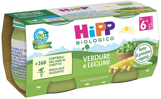 HIPP BIO OMOGENEIZZATO VERDURE/LEGUMI 2X80 G - Farmadillo