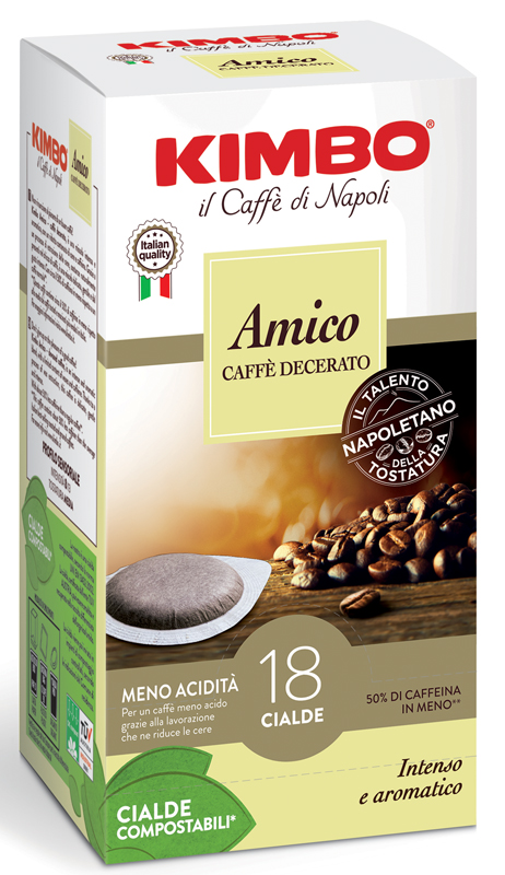 KIMBO AMICO CAFFE' TORREFATTO E DECERATO 18 CIALDE 7 G - Farmadillo