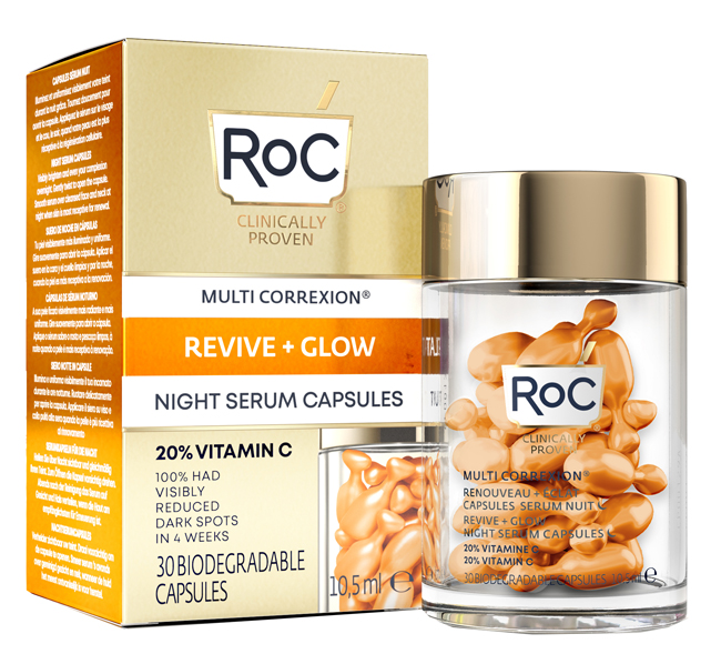 ROC MULTI CORREXION REVIVE + GLOW SIERO VISO NOTTE CAPSULE - Farmadillo