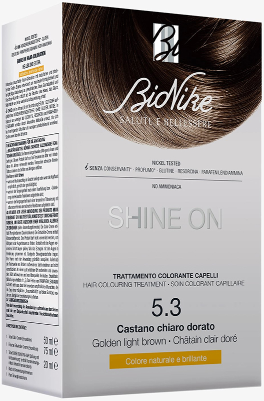 SHINE ON CASTANO CHIARO DORATO 5,3 FLACONE 75 ML + TUBO 50 ML - Farmadillo