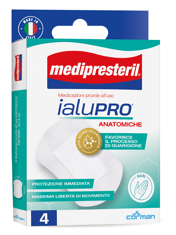 MEDIPRESTERIL IALUPRO MANI 5X7,5 CM 4 PEZZI - Farmadillo