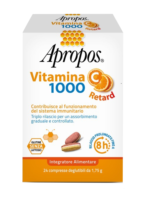 APROPOS VITAMINA C 1000 A RILASCIO PROLUNGATO 24 COMPRESSE DEGLUTIBILI - Farmadillo