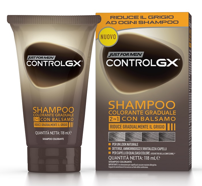 JUST FOR MEN CONTROL GX SHAMPOO COLORANTE GRADUALE 2 IN 1 CON BALSAMO 150 ML - Farmadillo