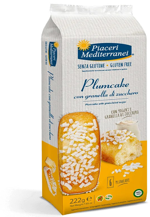 PIACERI MEDITERRANEI PLUMCAKE GRANELLA ZUCCHERO 6 PEZZI 37 G - Farmadillo