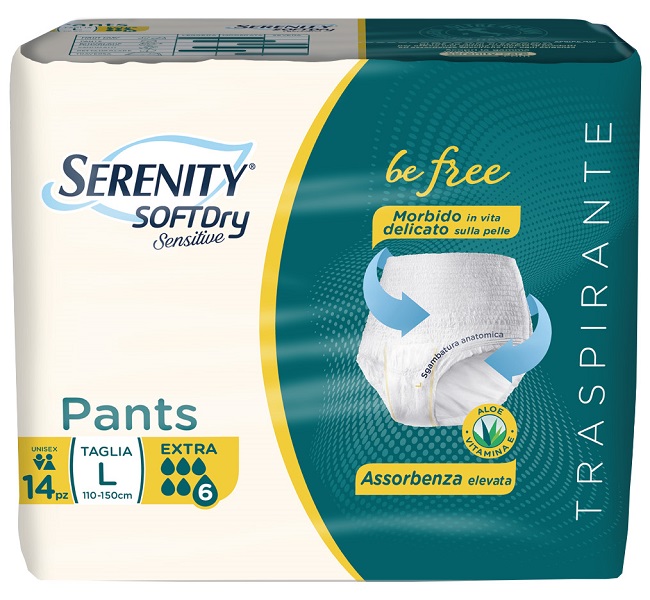 SERENITY PANTS SD SENSITIVE BE FREE EXTRA L 14 PEZZI - Farmadillo