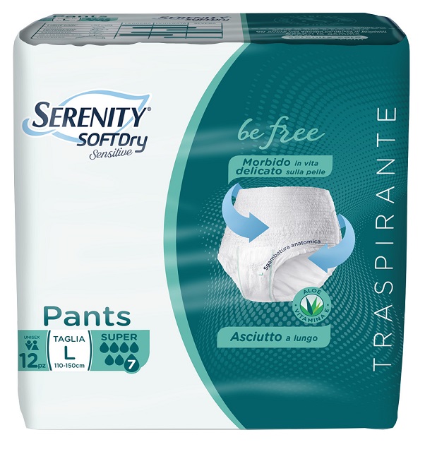 SERENITY PANTS SD SENSITIVE BE FREE SUPER L 12 PEZZI - Farmadillo