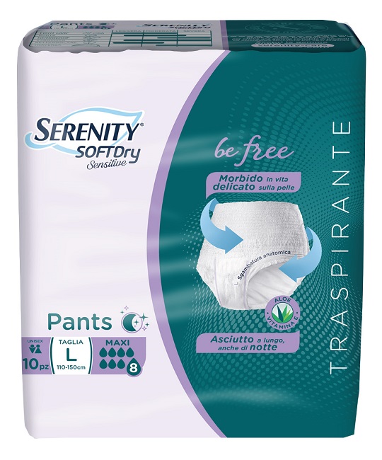 SERENITY PANTS SD SENSITIVE BE FREE MAXI L 10 PEZZI - Farmadillo