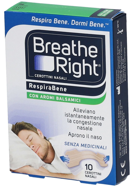 CEROTTI NASALI BREATHE RIGHT BALSAMICI 10 PEZZI - Farmadillo