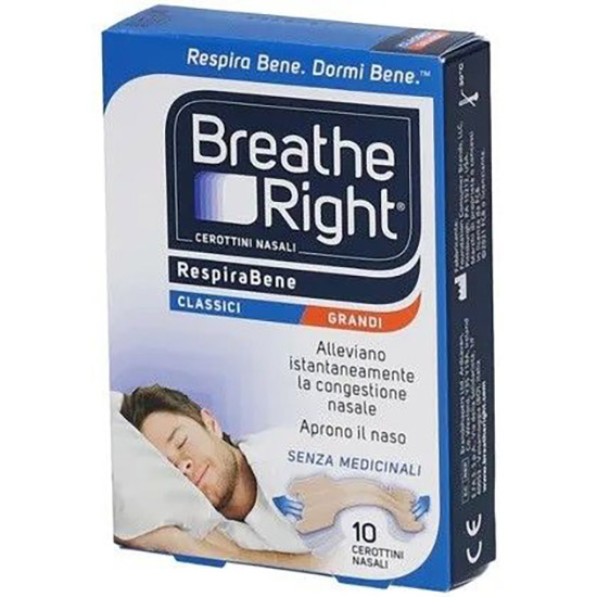 CEROTTI NASALI BREATHE RIGHT CLASSICI GRANDI 10 PEZZI - Farmadillo