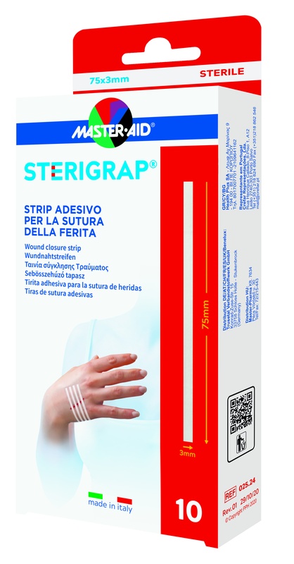 MASTER-AID STERIGRAP STRIP ADESIVO SUTURA FERITE 75X3 MM 10 PEZZI - Farmadillo