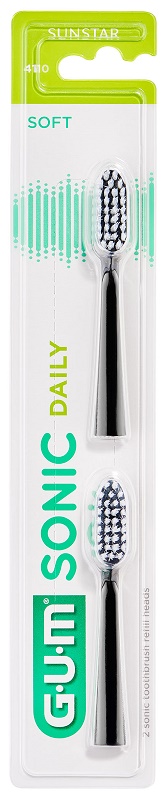 GUM SONIC DAILY SPAZZOLINO BATTERIA REFILL BLACK 2 PEZZI - Farmadillo