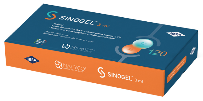 SIRINGA INTRA-ARTICOLARE SINOGEL 2,4% ACIDO IALURONICO + 1,6% CONDROITINA SODICA 3ML + 1 AGO - Farmadillo
