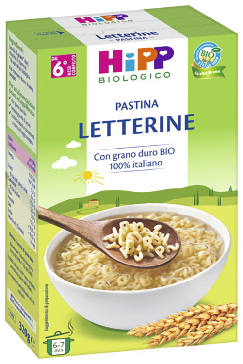 HIPP BIO PASTINA LETTERINE 320 G - Farmadillo