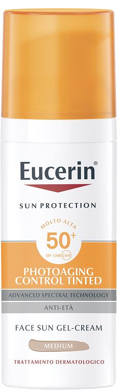 EUCERIN SUN PHOTOAGING CONTROL TINTED GEL CREME SPF50+ MEDIUM 50 ML - Farmadillo