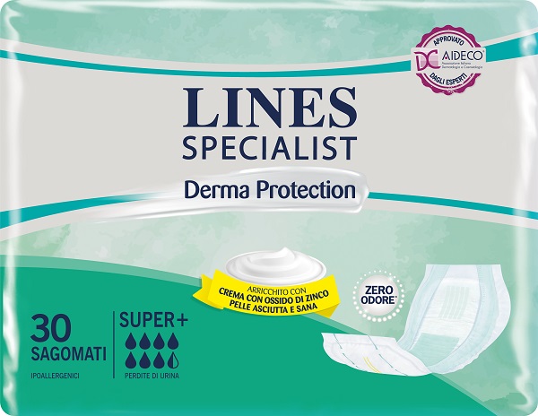 PANNOLONE PER INCONTINENZA LINES SPECIALIST DERMA SAGOMATO SUPER+ 30 PEZZI - Farmadillo