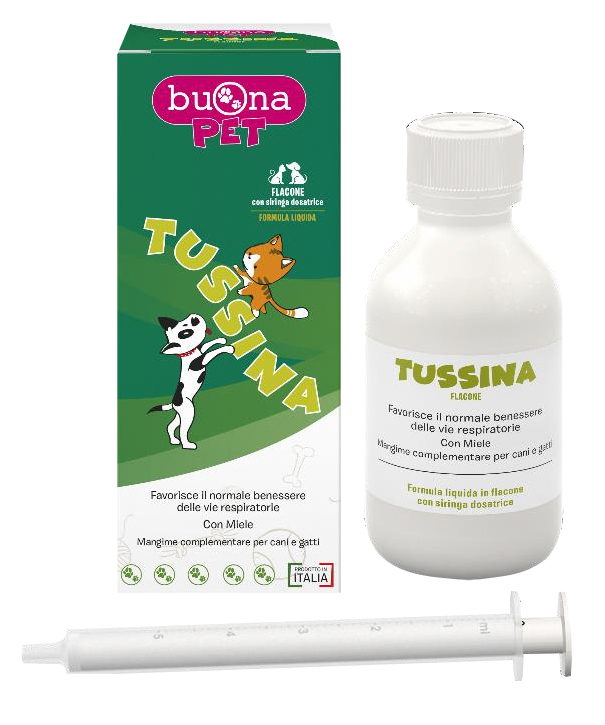TUSSINA FLACONE CANI E GATTI CON SIRINGA DOSATRICE 100 G BUONAPET - Farmadillo