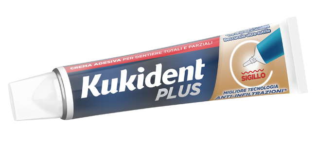 KUKIDENT PLUS BARRIERA ANTI-CIBO NEUTRO CREMA ADESIVA DENTIERE 40 G - Farmadillo
