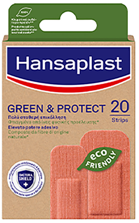 CEROTTO HANSAPLAST IN STRISCIA GREEN&PROTECT M 1X6 CM 10 PEZZI - Farmadillo