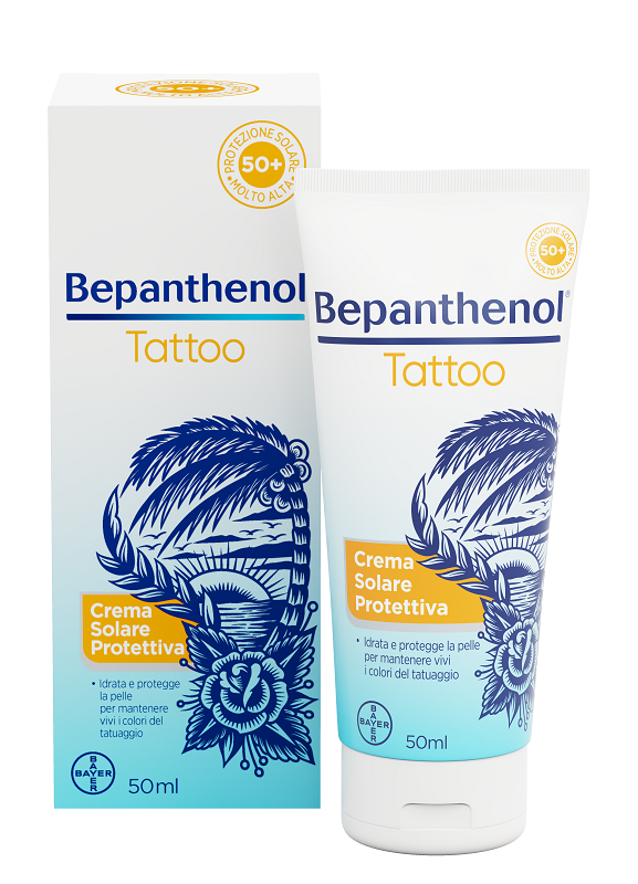 BEPANTHENOL TATTOO CREMA SOLARE PROTETTIVA SPF50+ 50 ML - Farmadillo