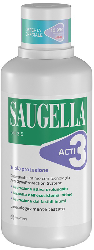 SAUGELLA ACTI3 DETERGENTE INTIMO 500 ML TAGLIO PREZZO - Farmadillo