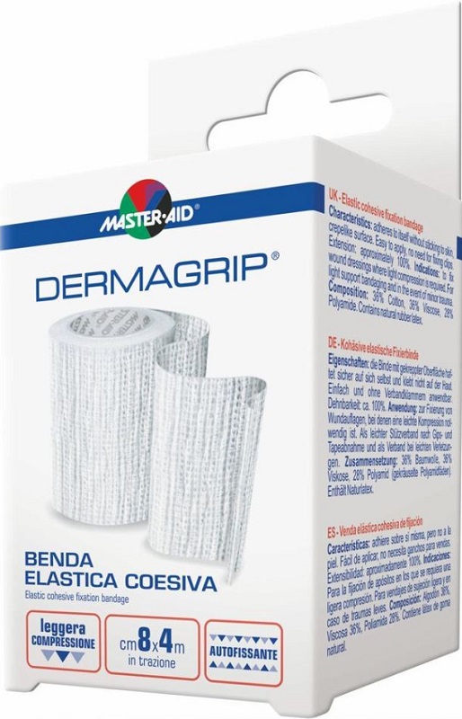 BENDA MASTER-AID DERMAGRIP COESIVA M 4X12 CM 1 PEZZO - Farmadillo