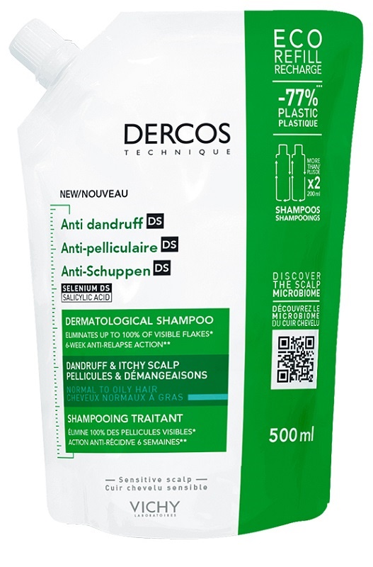 DERCOS ECO RICARICA SHAMPOO ANTI FORFORA 500 ML - Farmadillo