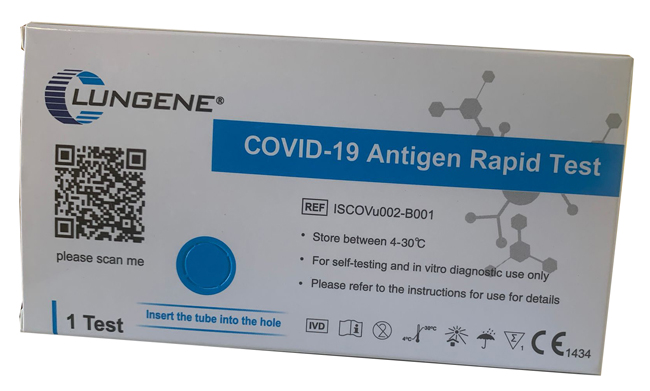 TEST ANTIGENICO RAPIDO COVID-19 CLUNGENE AUTODIAGNOSTICO DETERMINAZIONE QUALITATIVA ANTGENI SARS-COV-2 IN TAMPONI NASALI MEDIANTE IMMUNOCROMATOGRAFIA - Farmadillo
