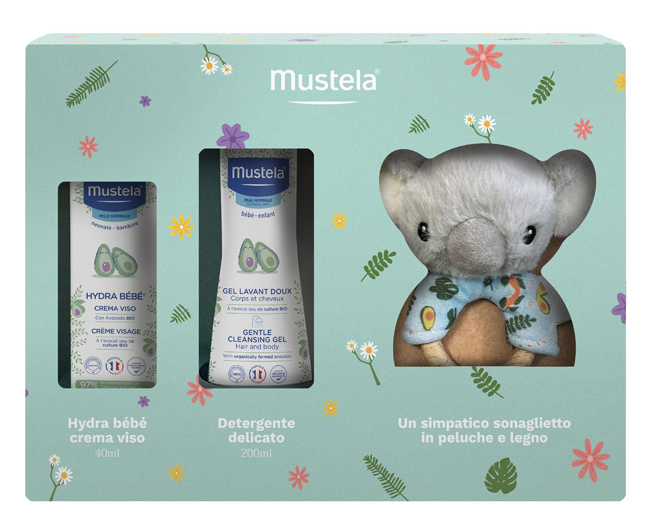 MUSTELA COFANETTO KOALA 1 MUSTELA DETERGENTE DELICATO 200 ML + 1 MUSTELA CREMA HYDRA BEBE' VISO 40 ML - Farmadillo