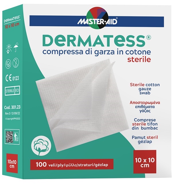GARZA IDROFILA DERMATESS COTONE 10X10 100 VELI - Farmadillo