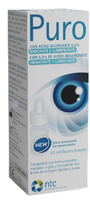 SOLUZIONE STERILE PER USO OFTALMICO PURO IDRATANTE E LUBRIFICANTE 0,2% ACIDO IALURONICO SENZA CONSERVANTI 10 ML - Farmadillo